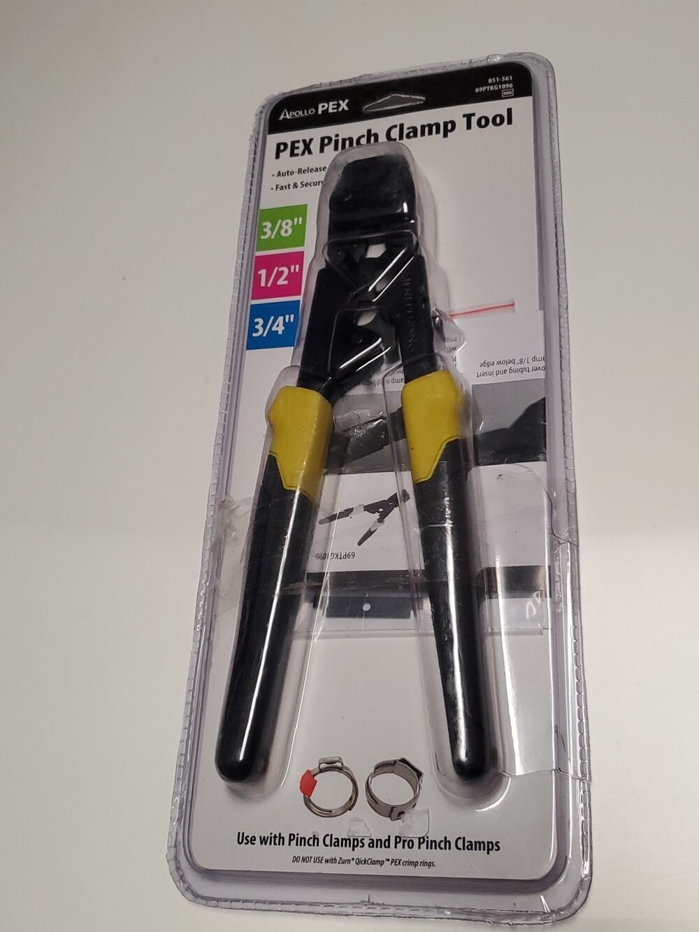Apollo 851‑561 PEX Clamp Tool 3/8" to 3/4" Stainless Steel Plumbing Crim per